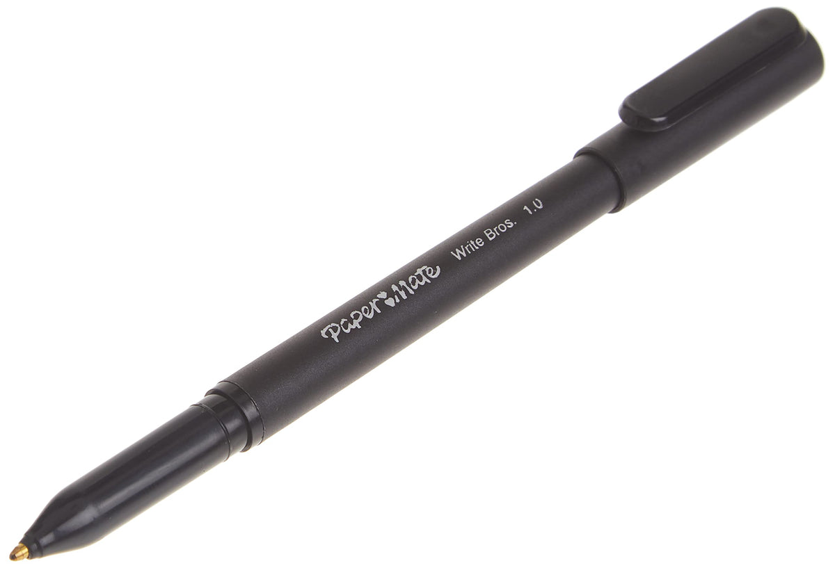 60-pack - Paper Mate Ballpoint Black Ink Pens, Write Bros., Medium Point (1.0mm)